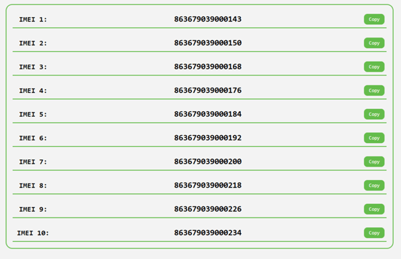 IMEI Generation Report